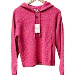 NEW NAADAM Soft Pointelle Knit Geo Pattern Alpaca Blend Hoodie Rose Pink Small S Photo 6