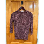 J.Crew 100% Merino Wool Pink Brown Leopard Print Crewneck Sweater Size Small Photo 3