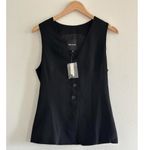Madewell  Cutaway Long Vest in Jet Black, Size 4 Photo 5