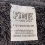 PINK - Victoria's Secret VS Pink Fuzzy Black Quarter Zip Hooded Pullover Photo 3