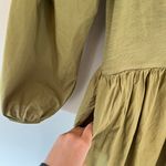 Nation Ltd Heddie Puff Sleeve Babydoll Cotton Poplin Mini Dress Lichen Green Photo 2