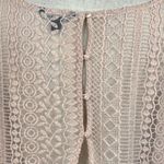 American Eagle  Large Crop Top Crochet Mesh Sheer 3/4 Sleeve Stretch Rear Button Photo 5