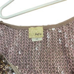 Women's XS Silver Sequined Mesh Tank Top Sleeveless Party Camisole​​ Photo 3