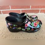 Dansko Rare Floral Garden  Mule Clogs Womens size 40 EU 10 US black & flowers Photo 1
