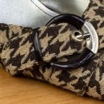 Dollhouse Houndstooth Fabric Buckle Pointed Toe Heels Tan Brown 7.5 Photo 7