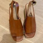 Universal Threads Universal Thread Tan Leather Wedge Sandals Photo 1