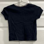 Brandy Melville John Galt  Black Brooklyn NYC T-Shirt Leopard Collar - VGUC Photo 1
