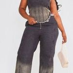 Pretty Little Thing NWT Plus Washed Black Seam Detail Corset, size 12 Photo 1