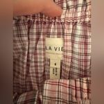 Rebecca Taylor La Vie Long Sleeve Lurex Plaid Top Pink Plaid Blouse Size Small Photo 7