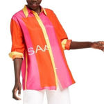 Isaac Mizrahi  for Target color block silk blouse Photo 0