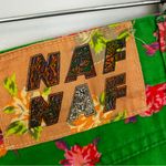 Vintage NAF NAF Green/Pink Floral Cut Off Denim Jean Shorts Size 40 Medium Green Photo 5