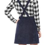 Allegra K Women's Corduroy Button Front A-Line Bib Overall Pinafore Dress Photo 1
