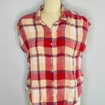 Lucky Brand Sleeveless Plaid Flannel Top- Size Large Photo 0