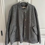 Free People Willow Bomber Jacket Gray Boucle Textured Size: Large Photo 2