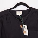 NEW Tuckernuck Blake Quarter Sleeve Button Front Pocket Mini Dress Black XL  Photo 1