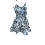 Antonio Melani  Tiered Mini Dress Palm Print Sleeveless Sundress Tropical Size 10 Photo 2