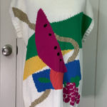 Vintage Koret 80s Fruit Design Knit Top Womens 22 White Size undefined Photo 0