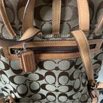 Coach Vintage signature “C” jacquard canvas and leather brown/tan backpack 6613 Photo 2