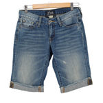 Lucky Brand Zoe Bermuda Shorts Womens Jorts Distressed Cuffed Denim Size 2 /27 Photo 0
