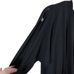 Calvin Klein  Black Faux Wrap Ruched 3/4 Slit Sleeve Jersey Knit Jumpsuit Size 10 Photo 4