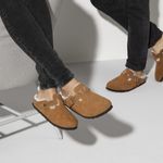 Birkenstock Boston Shearling Suede Leather in Mink Size 39 Women’s Size 8 Photo 13