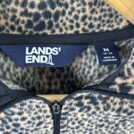 Lands End Fleece Pullover Womens Sz M Leopard 1/4 Zip‎ Shirt Outdoor Warm Size M Photo 2