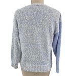 80s Vtg Needles & Yarn Grandma Acrylic Sweater Blue Rose Applique/Pearl 3D M Size M Photo 4