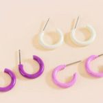 Francesca's Pastel Mini Hoop Earring Set Photo 0