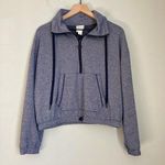 Bandier Wesley Striped Pullover Half-Zip Sweatshirt Small Blue White Athleisure Photo 0