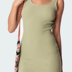 Edikted •  Chia ribbed knit mini dress green small Photo 0