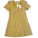 Molly Bracken Fitted Scoop Neck Saffron Yellow Woven Dress Size Small Photo 2