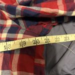 ZARA  Trafaluc Red Navy Blue Plaid Long Oversized Blouse Top size large Photo 4