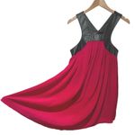 Funktional Dress Silk Lambskin Leather Black Pink Sleeveless Y2K Women's Medium Photo 3