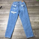 American Eagle  Outfitters Light Blue Distressed Mom Straight Jeans Photo 8