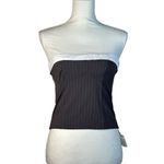 Lovers + Friends  Ashley Top in Grey Pinstripe Small New Womens Strapless Corse Photo 5