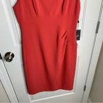 Adrianna Papell  red square neck cap sleeves sheath dress‎ size 12 wedding guest Photo 2