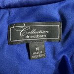 Dressbarn Collection Dress Women's 10 Blue Chiffon Midi A Photo 4
