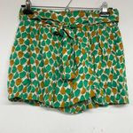 Anthropologie Daughters Liberation  Green Yellow Pear Print Tie Dress Shorts 00 Photo 0