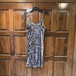 Kendall + Kylie NWT PacSun  Crushed Velvet Slip Dress Size Large Gray Y2K Photo 2