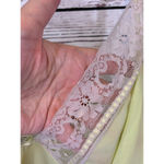 Women's Unbranded Slip Dress, Size Unknown, Yellow with Beige Lace Photo 3
