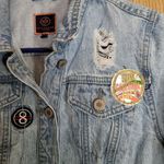 Boom Boom Jeans Jean Jacket Sz M distressed patches Photo 5