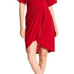 Paper Dolls NWT Red Ruffle Drape Wrap Dress Photo 1