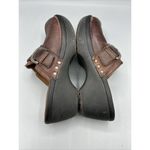 Crocs Brown Leather Mules Slip On Buckle Women’s 8 Comfort Shoes Photo 6