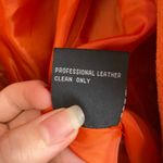 Vintage Suede Leather Embroidered Flame Belted Coat Jacket In Orange Size XL Photo 7