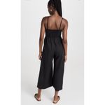 Madewell 100% Linen Black Button Front Wide Leg Jumpsuit Women's 2 Photo 1