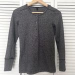 J.Crew  Cotton Charcoal Gray Henley Knit Pullover Top XXS Photo 2