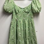 Princess Polly  Floral green Emery Puff Sleeve Mini Dress Size 2 Photo 0