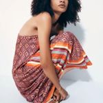 ZARA PRINTED MIDI FLOWY DRESS HALTER w/ TIE NECK Size S NEW Photo 0