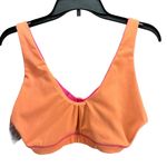 J.Crew Reversible Sports Bra Women M Pink Orange Cloud Stretch V Neck Activewear Photo 1