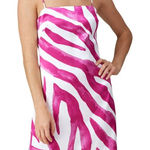The East Order  Dress Womens Medium Rhea‎ White Pink Zebra Print Satin Mini Photo 0